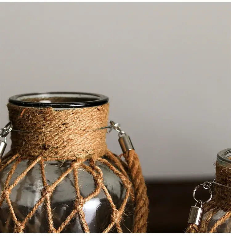 Glass Twine Hanging Vase