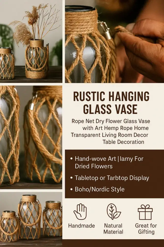 Glass Twine Hanging Vase