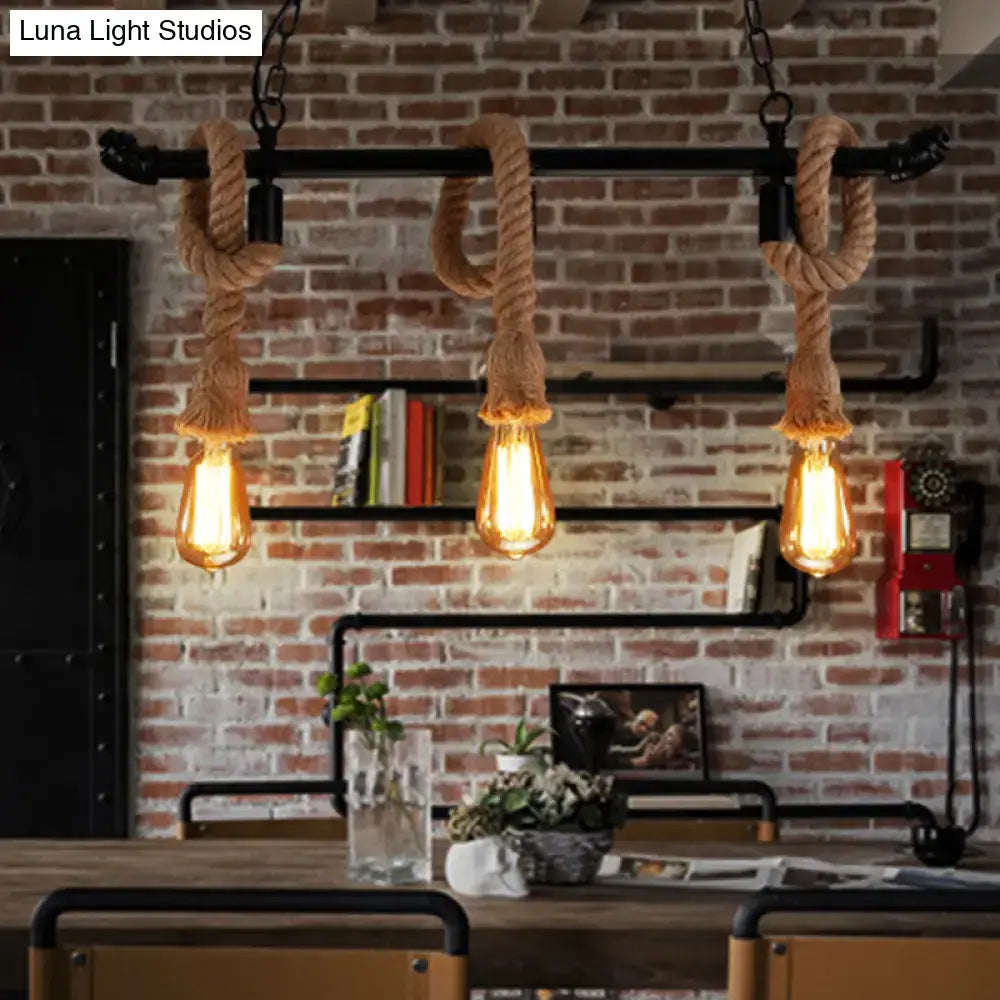 Black Pipe Hanging Lamp