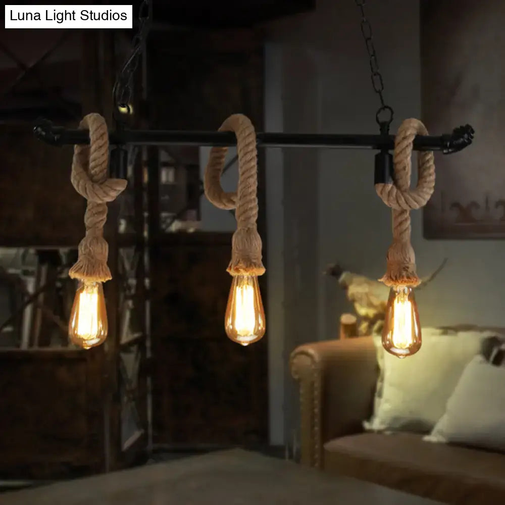 Black Pipe Hanging Lamp