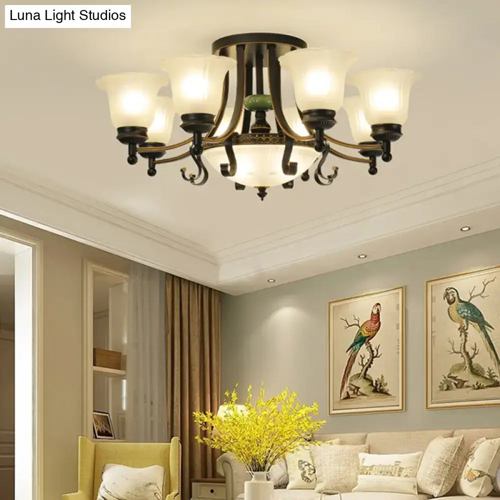 Gold Glass Flower Ceiling Light