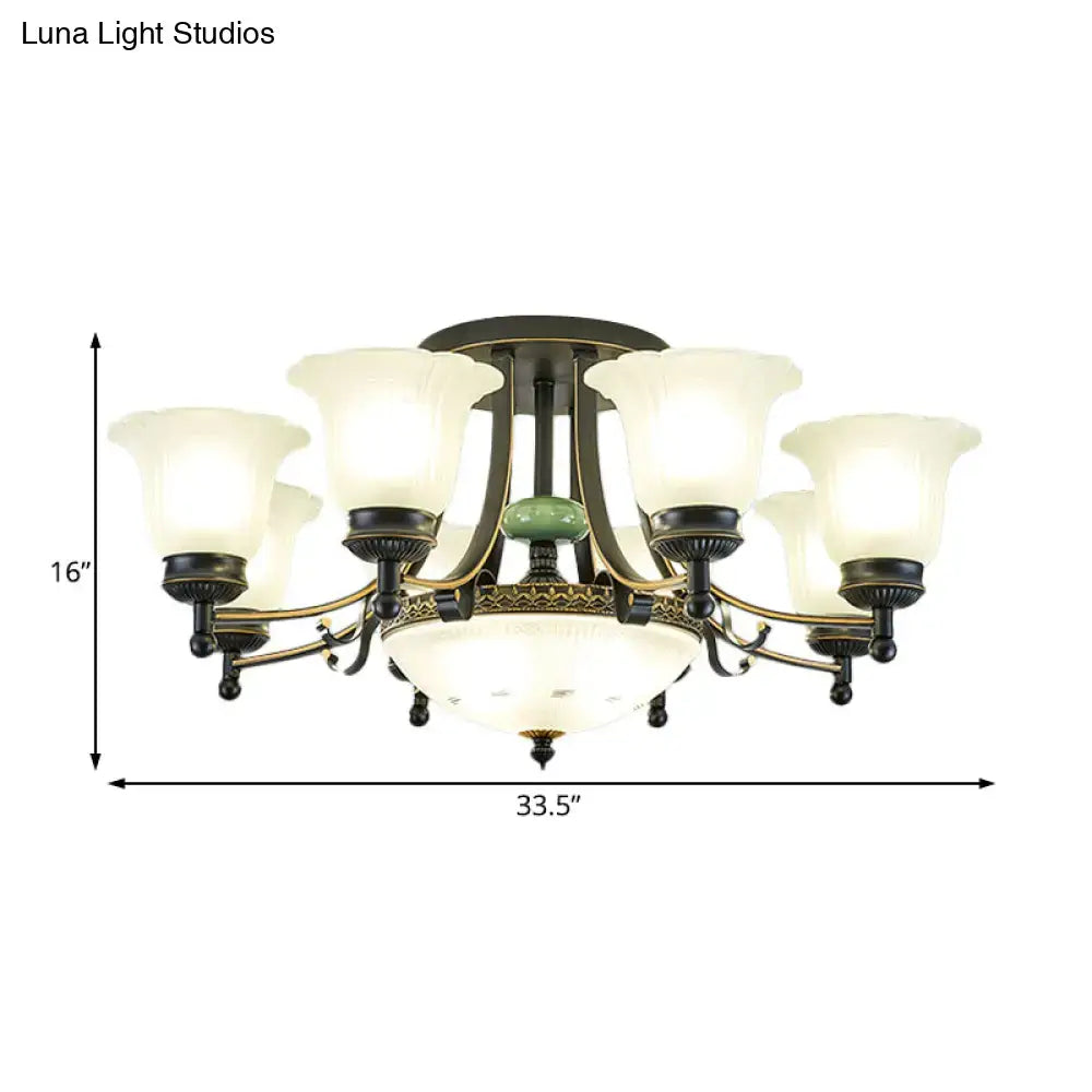 Gold Glass Flower Ceiling Light
