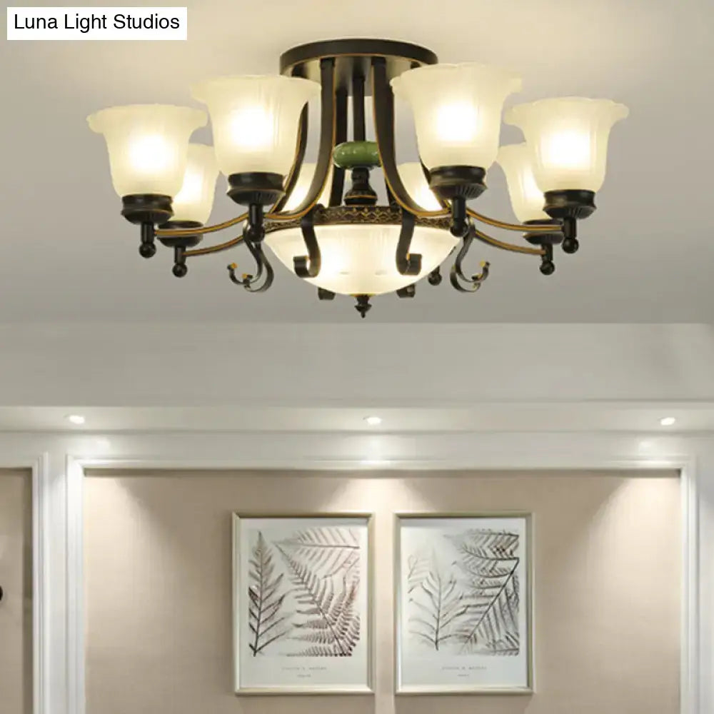 Gold Glass Flower Ceiling Light