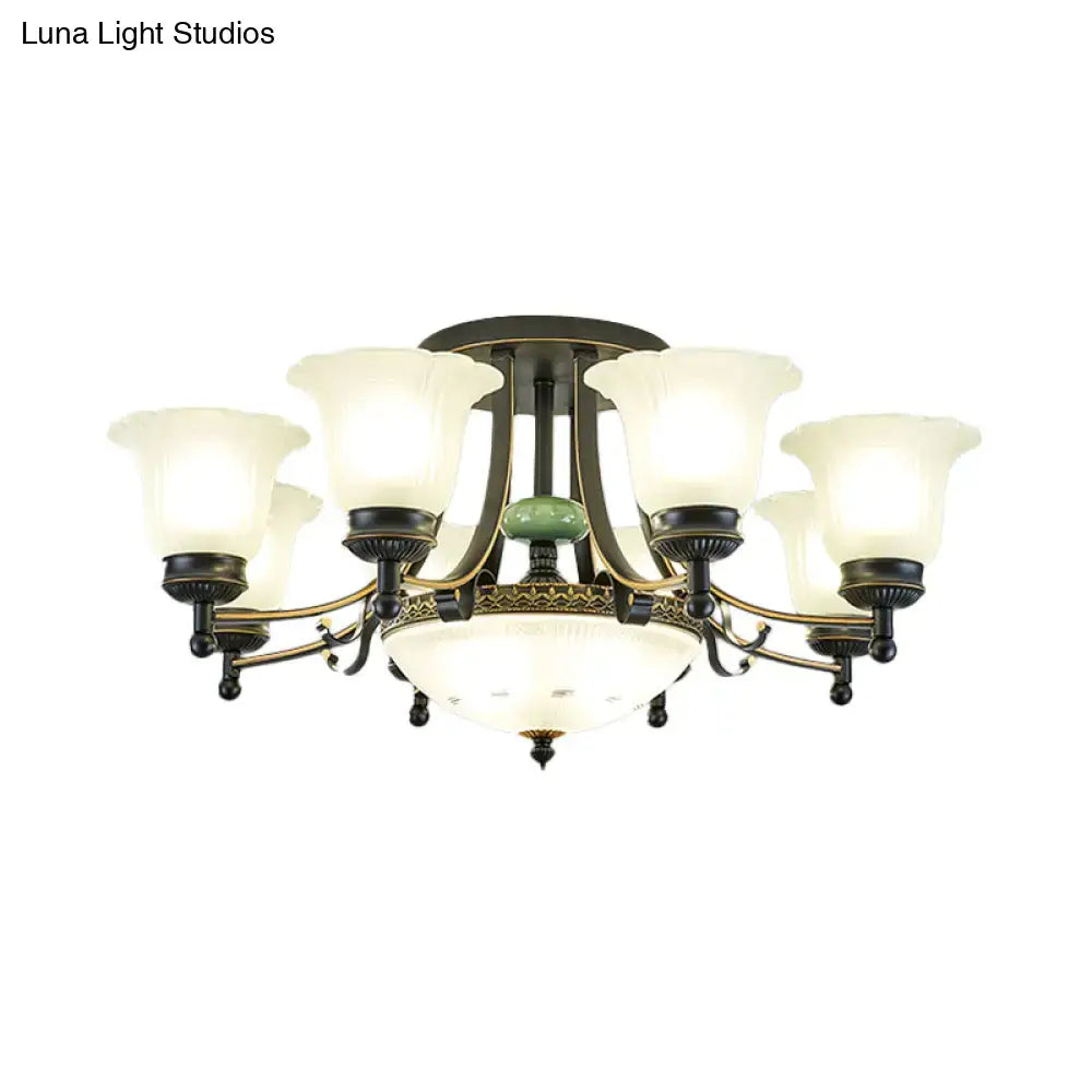 Gold Glass Flower Ceiling Light
