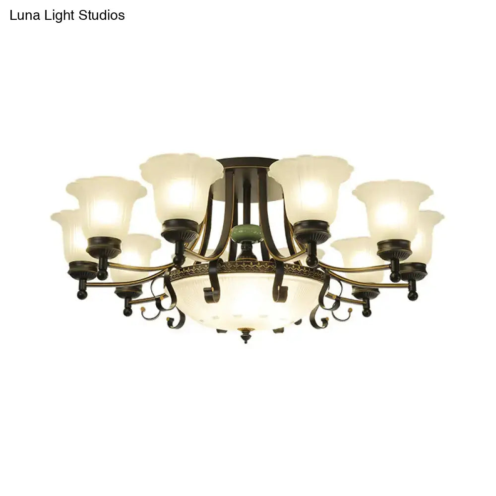 Gold Glass Flower Ceiling Light