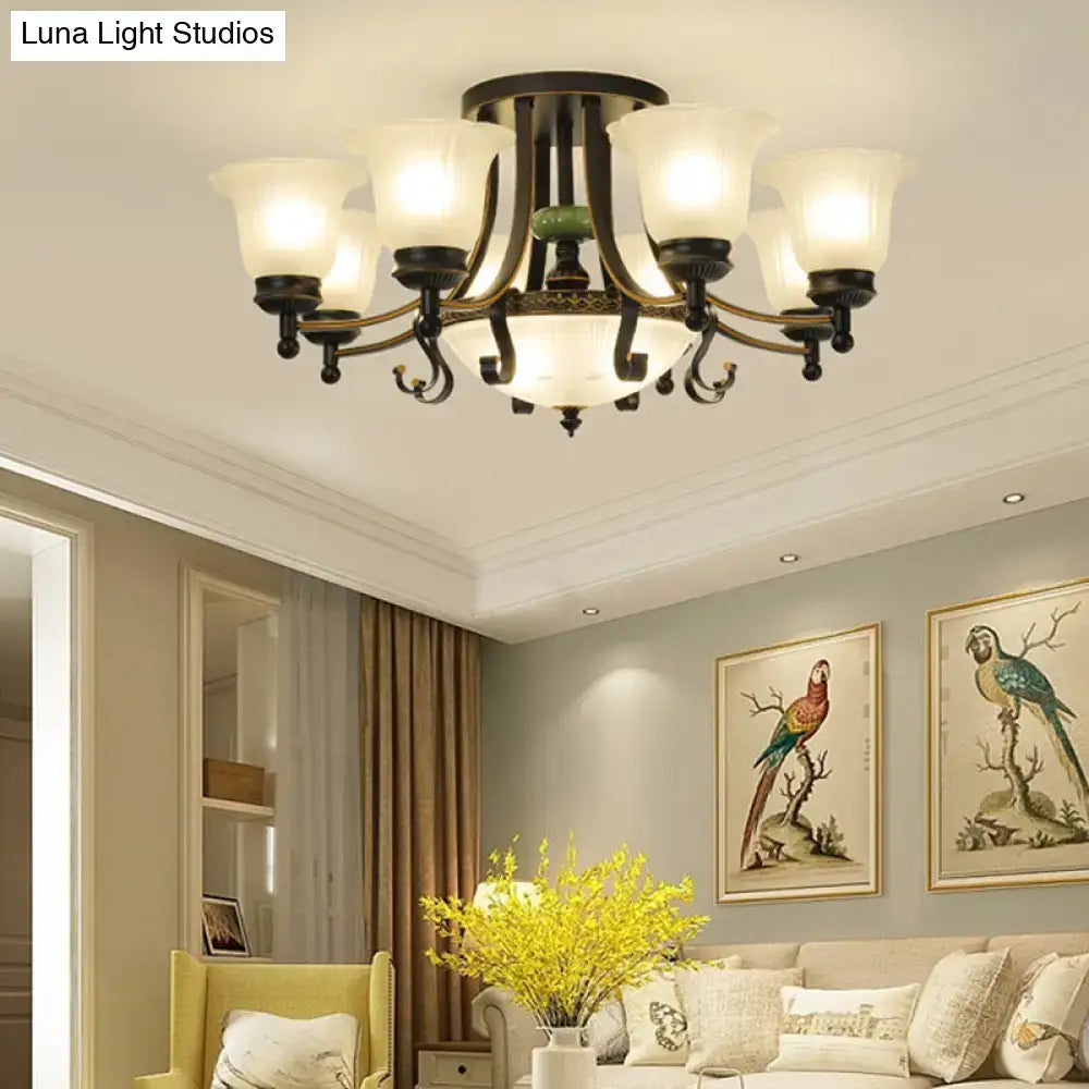 Gold Glass Flower Ceiling Light