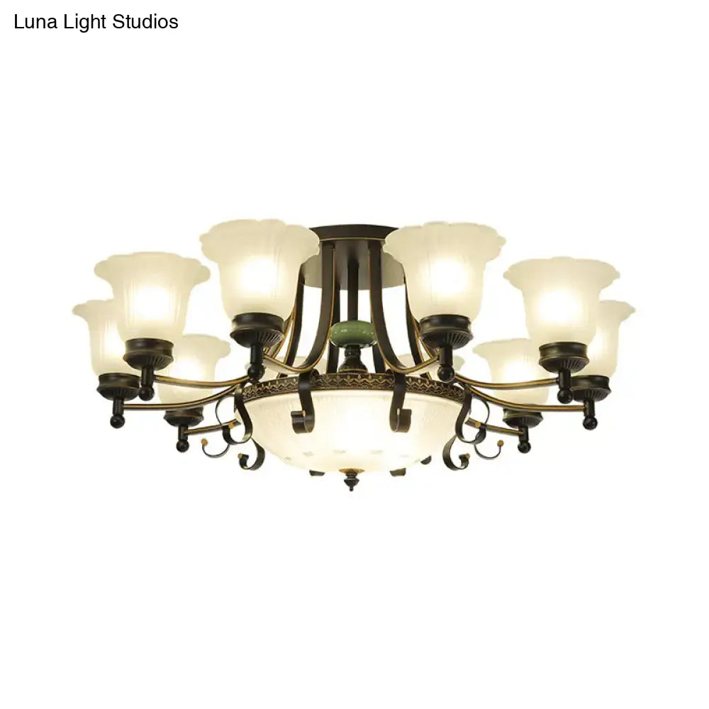 Gold Glass Flower Ceiling Light