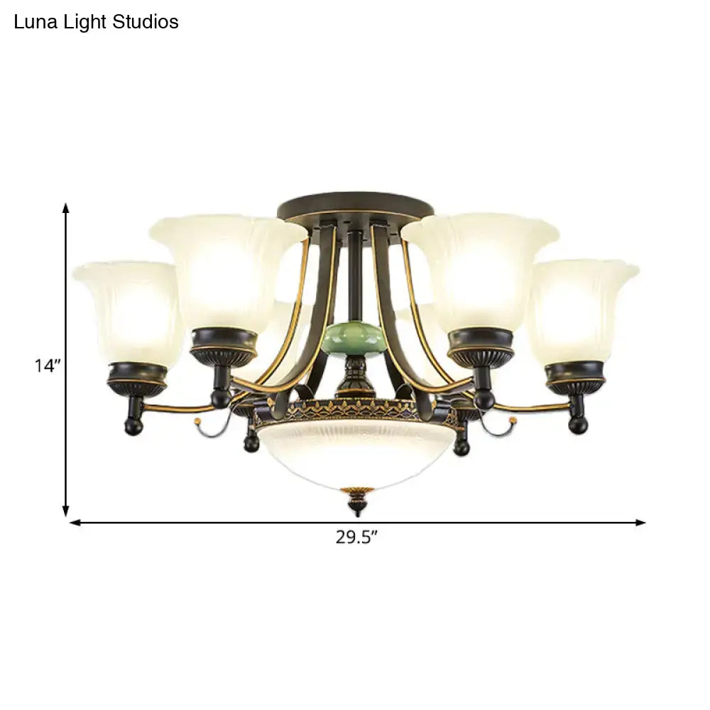 Gold Glass Flower Ceiling Light