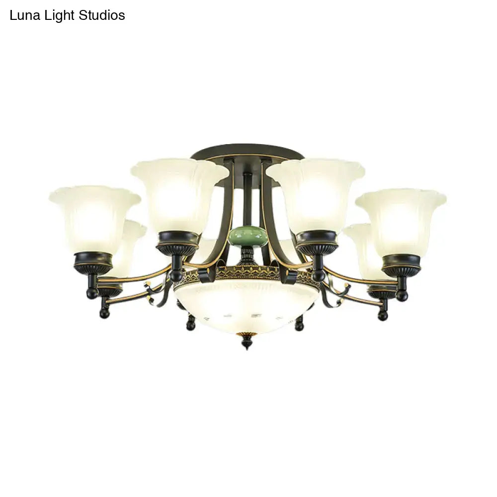 Gold Glass Flower Ceiling Light