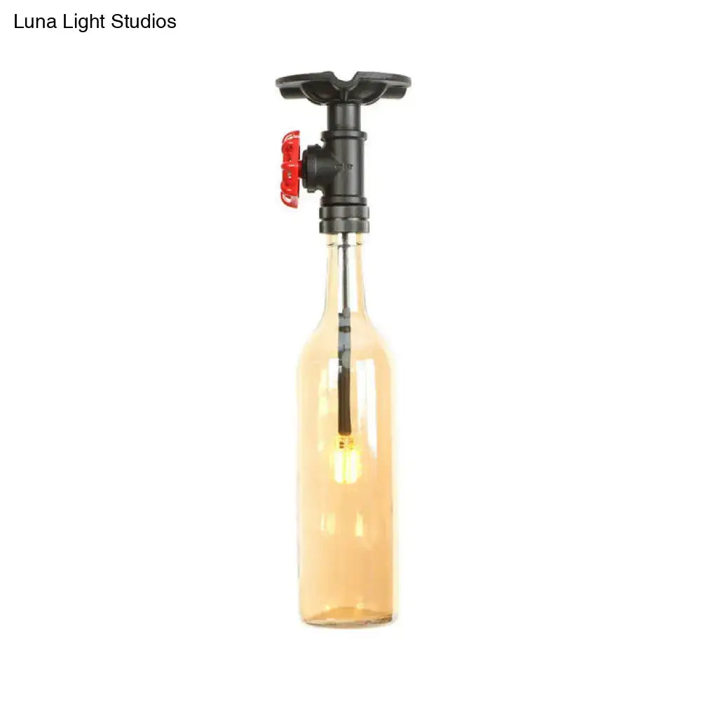 Amber Glass Flush Light