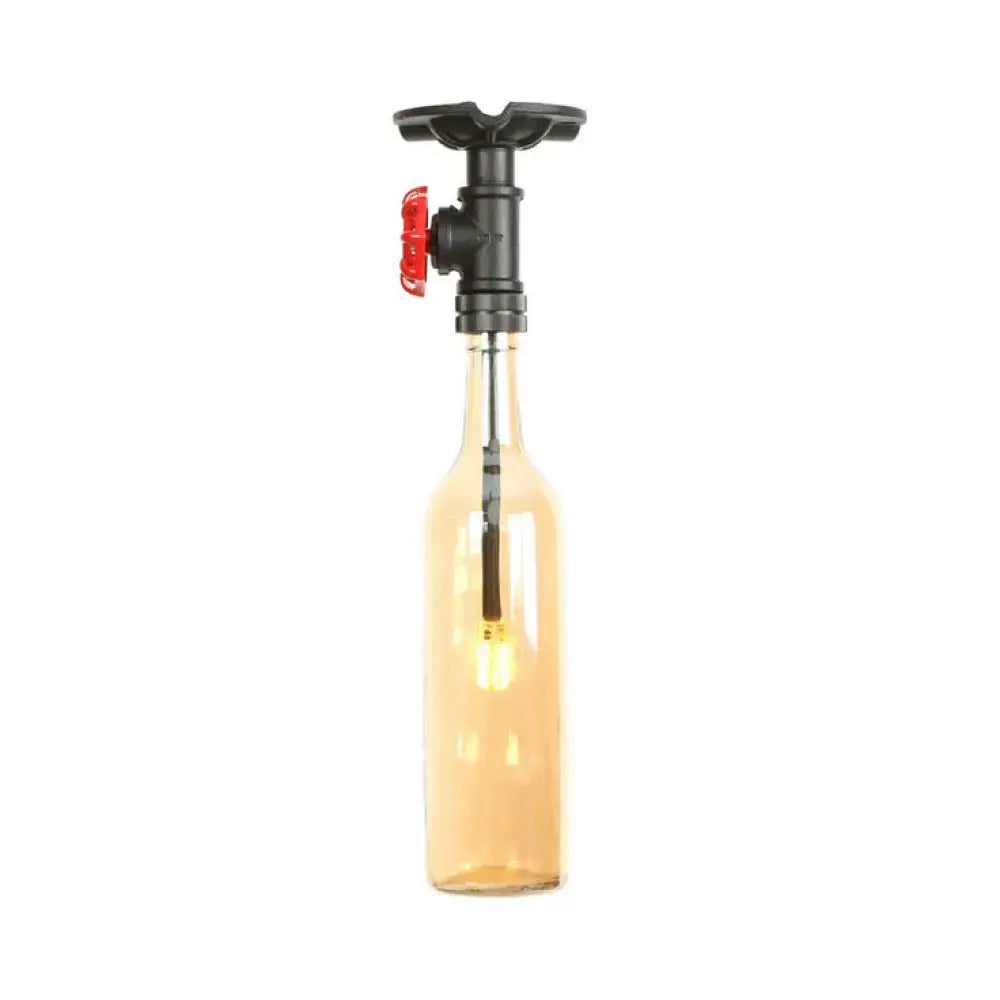 Amber Glass Flush Light
