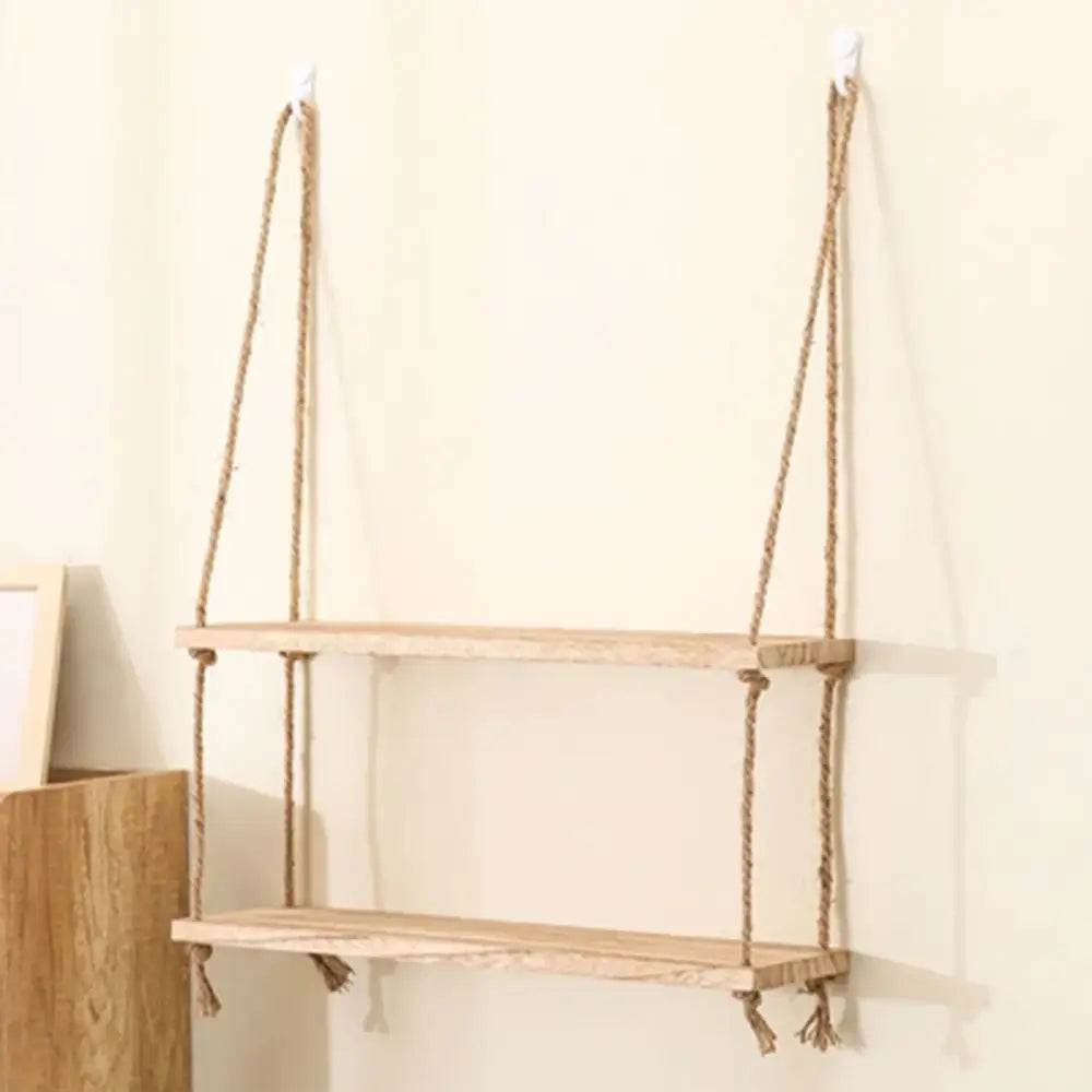 Wood Rope Floating Shelves