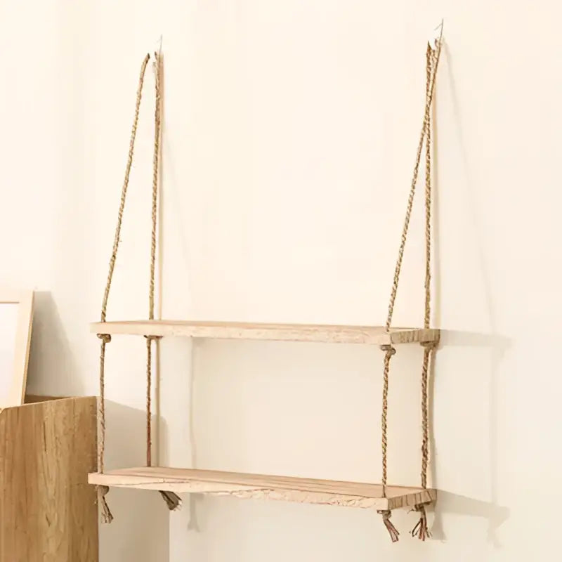 Wood Rope Floating Shelves