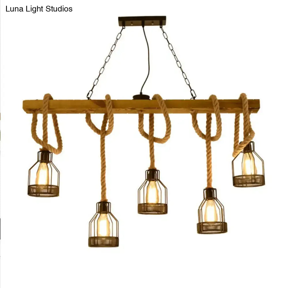 Wooden Linear Pendant Light