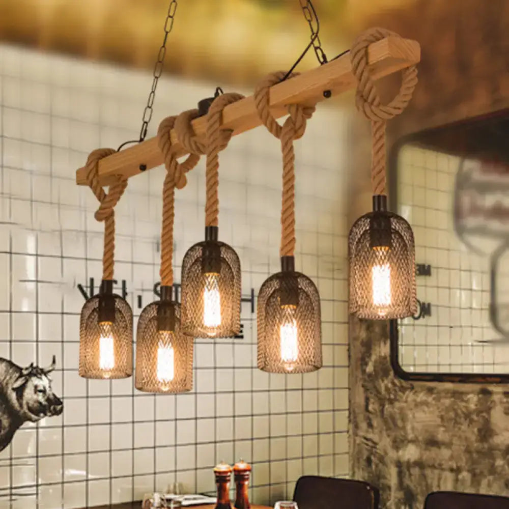 Wooden Linear Pendant Light
