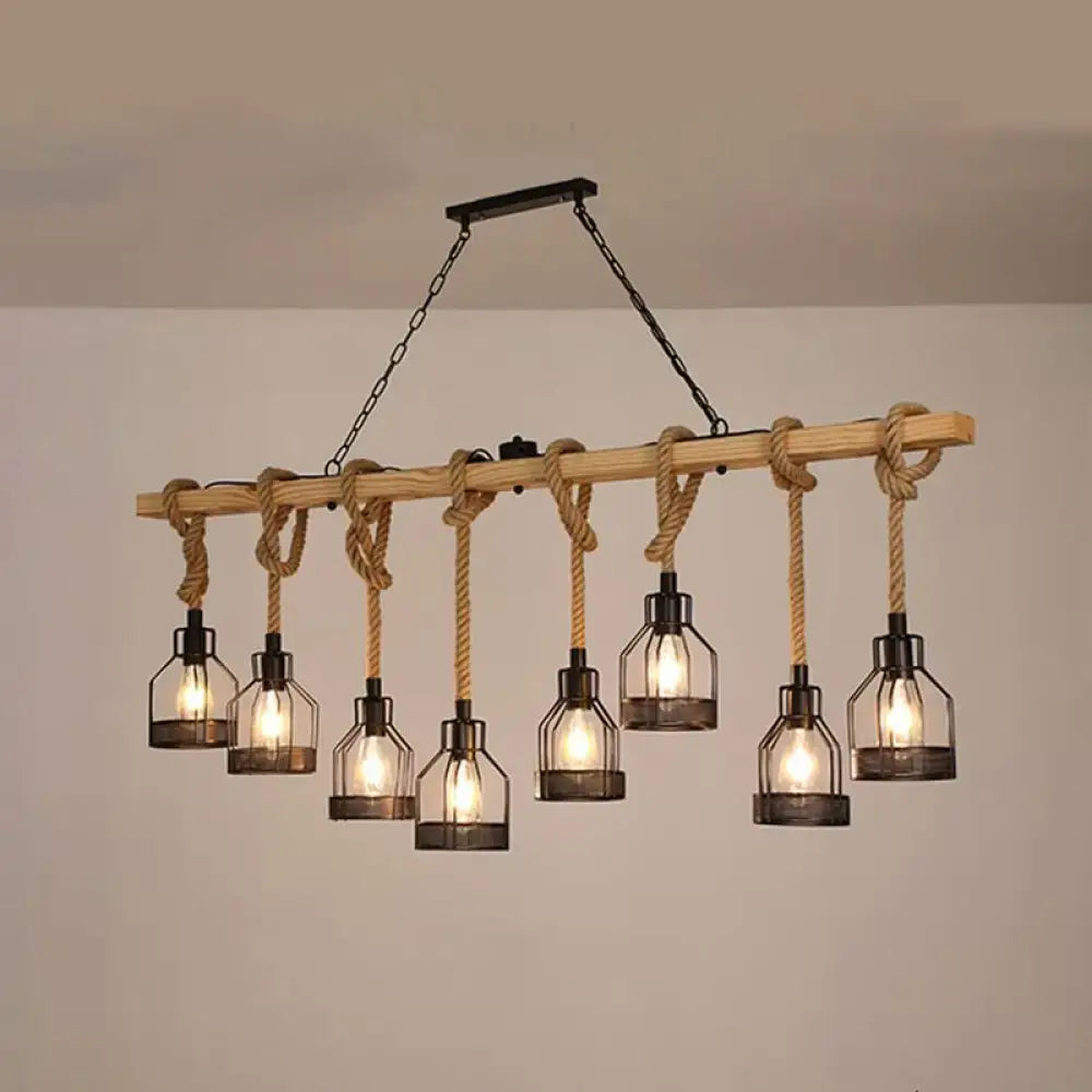 Wooden Linear Pendant Light