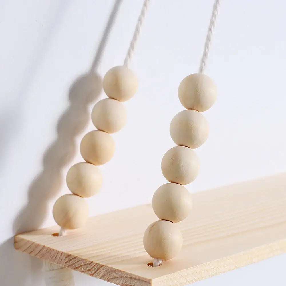 Beaded Wood Wall Shelf