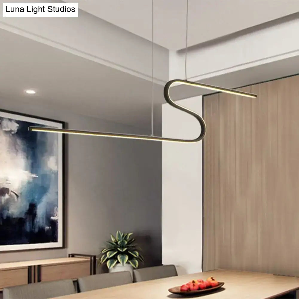 Black S-Shape Pendant Light