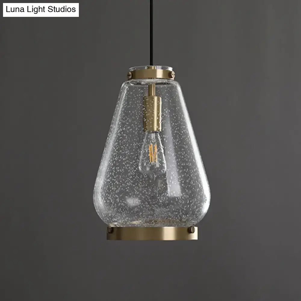 Brass Seeded Glass Pendant