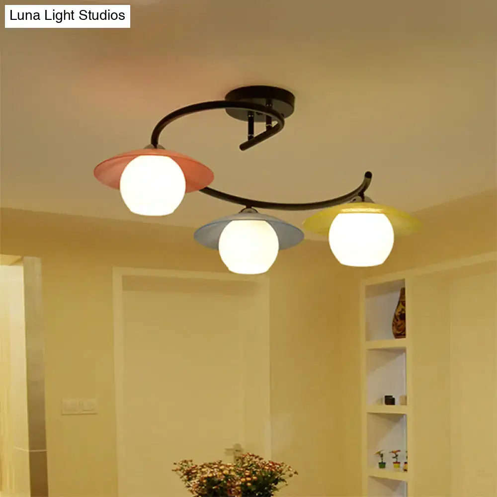 Saucer Semi Flush Light