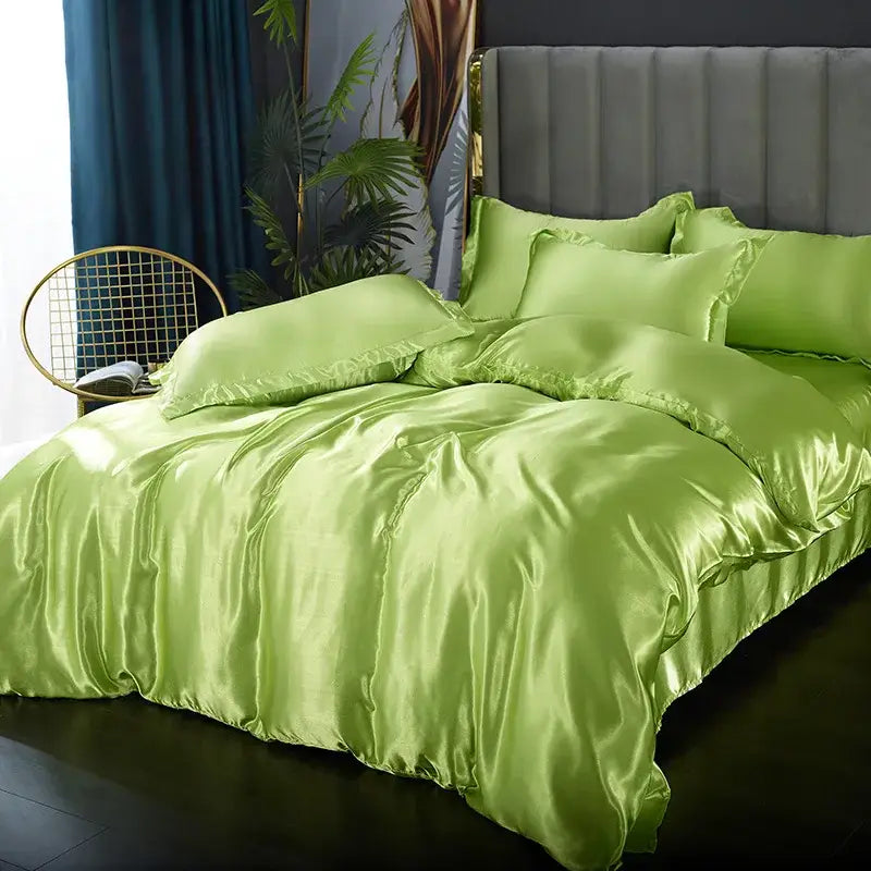 Dark Brown Silk Satin Bedding Chocolate Tone