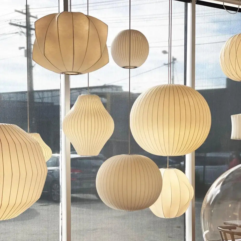 White Geometric LED Pendant