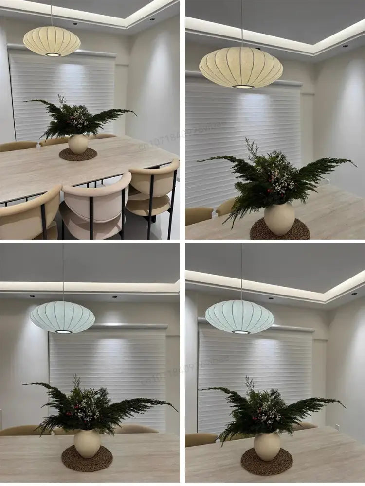 White Geometric LED Pendant