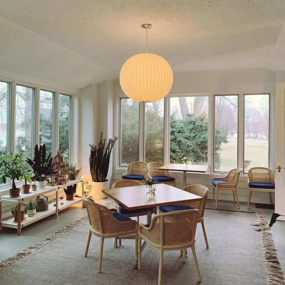 White Geometric LED Pendant