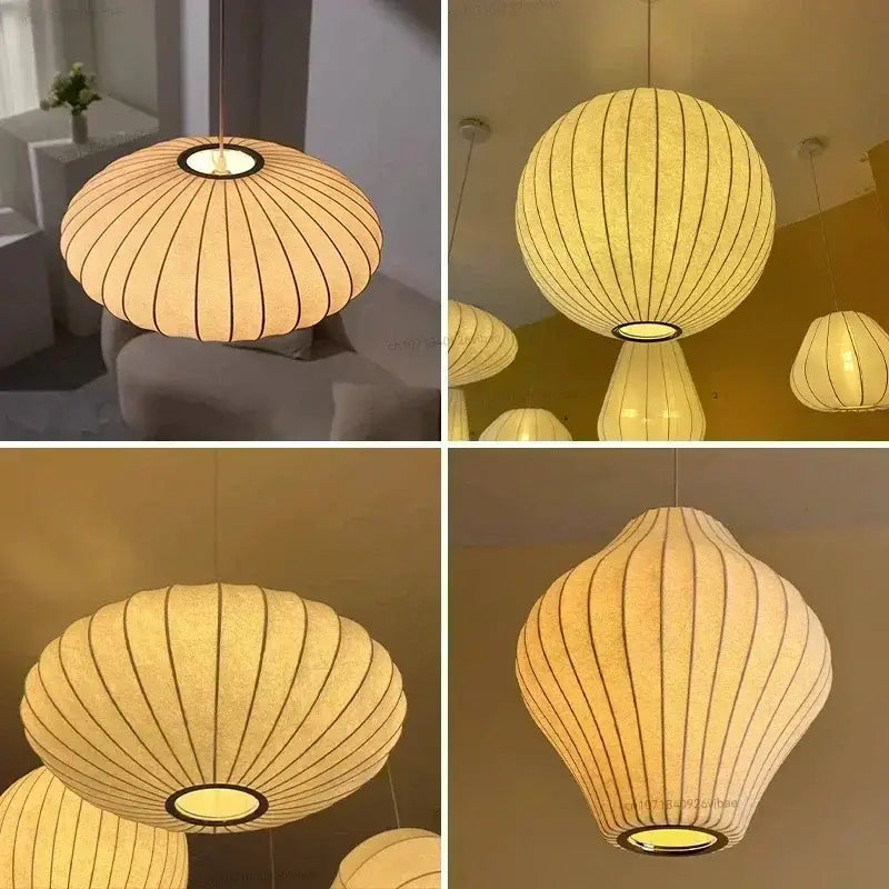 White Geometric LED Pendant