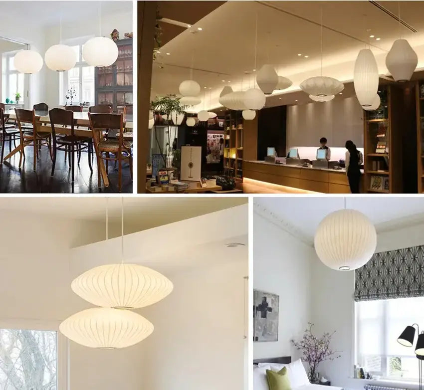 White Geometric LED Pendant