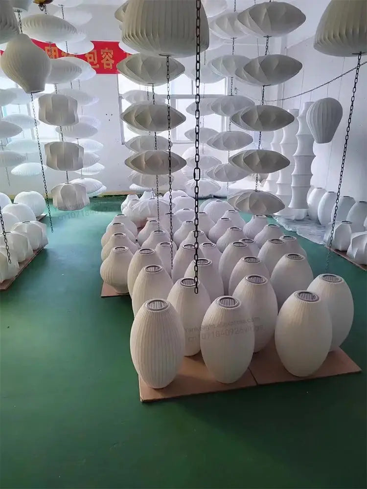 White Geometric LED Pendant