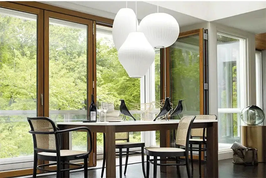 White Geometric LED Pendant