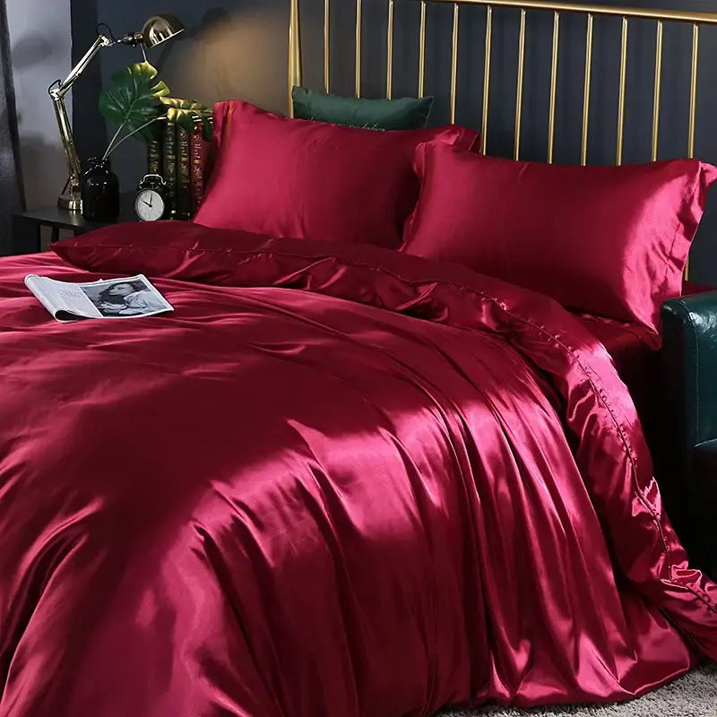 Brown Satin Duvet Cover