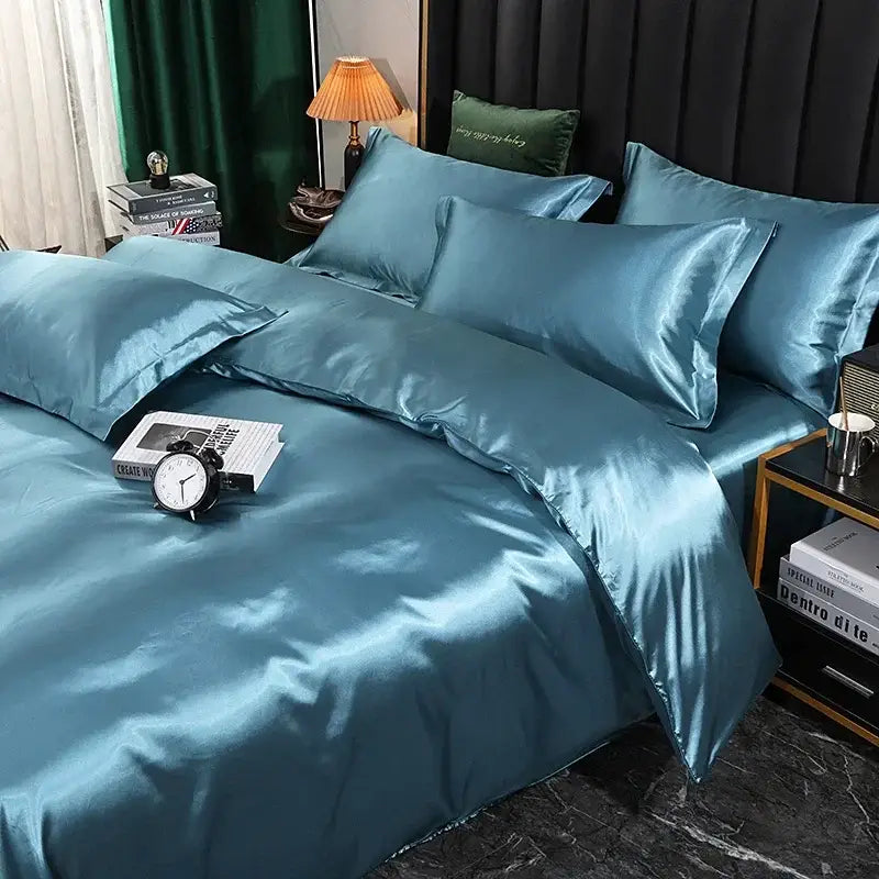 Brown Satin Duvet Cover