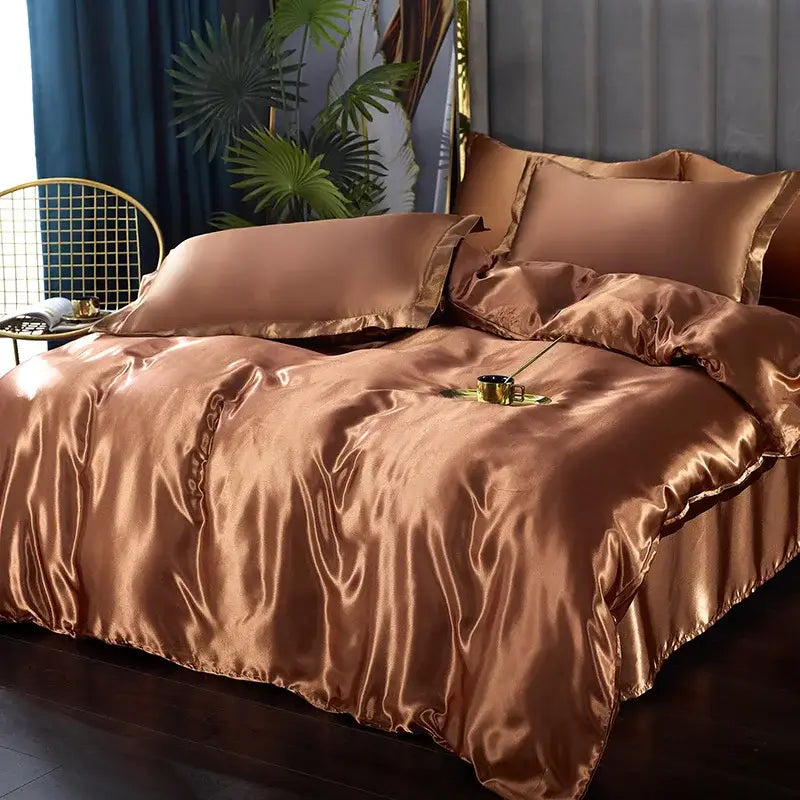 Lime Satin Duvet Set