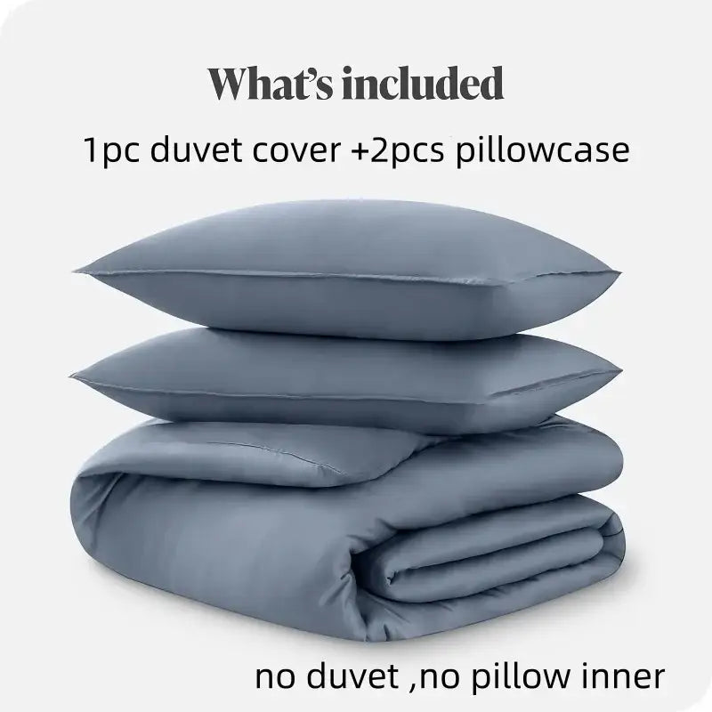Blue Satin Duvet Cover Set