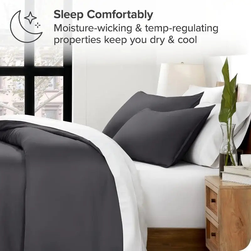 Blue Satin Duvet Cover Set