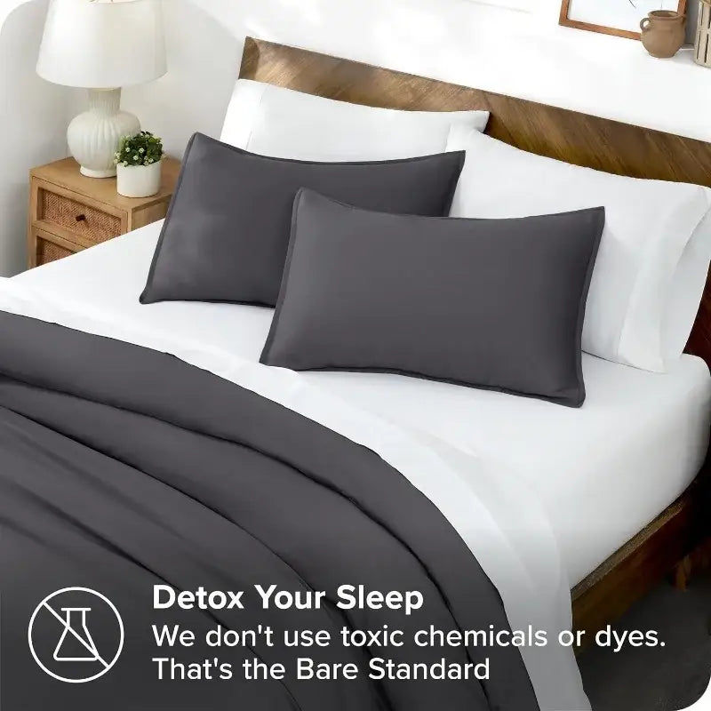 Blue Satin Duvet Cover Set