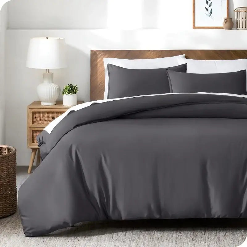 Blue Satin Duvet Cover Set