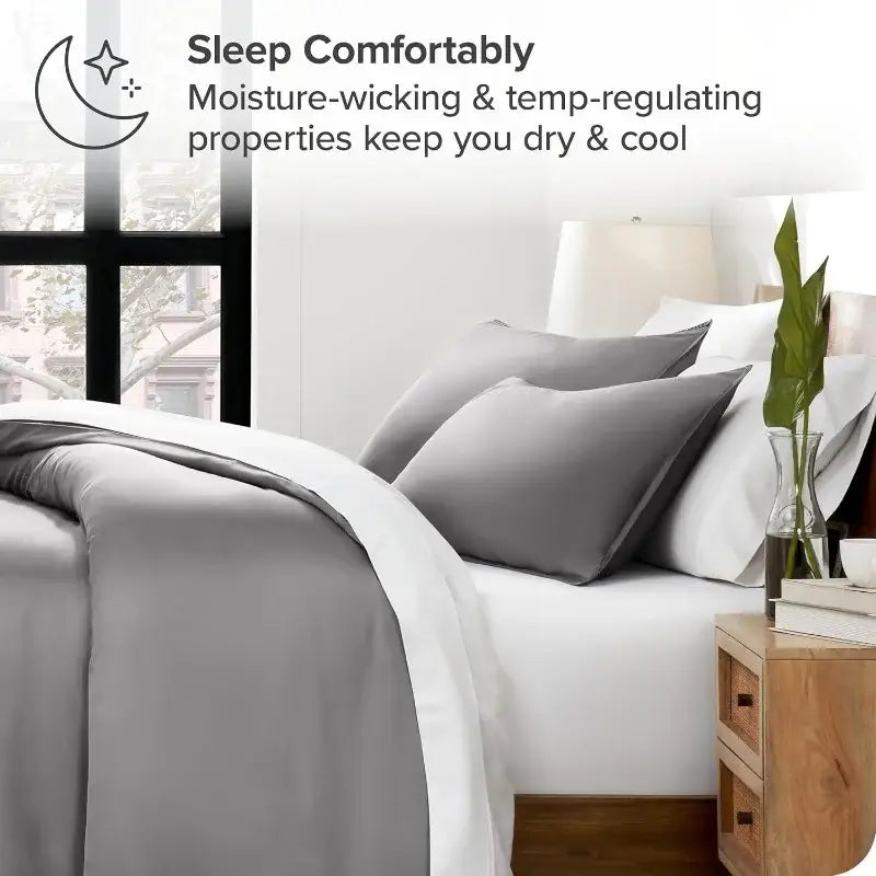 Blue Satin Duvet Cover Set