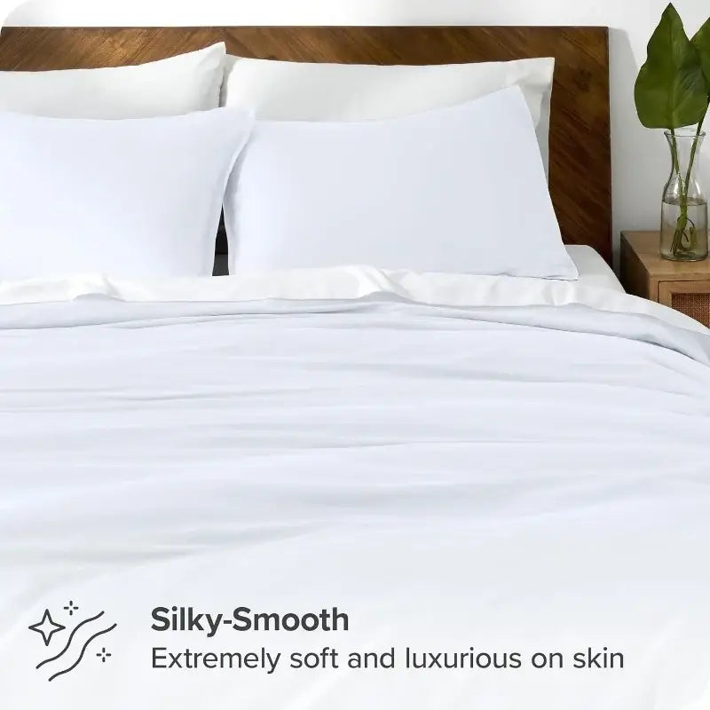 Blue Satin Duvet Cover Set