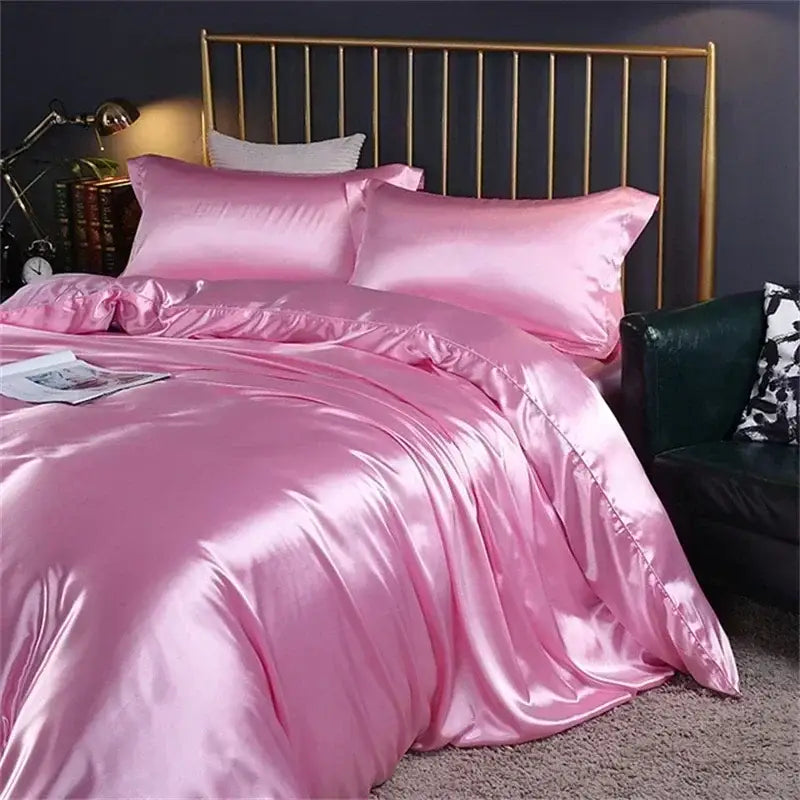 Chocolate Brown Silk Bedding Set