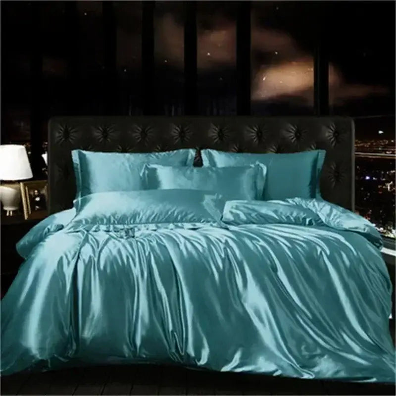 Chocolate Brown Silk Bedding Set