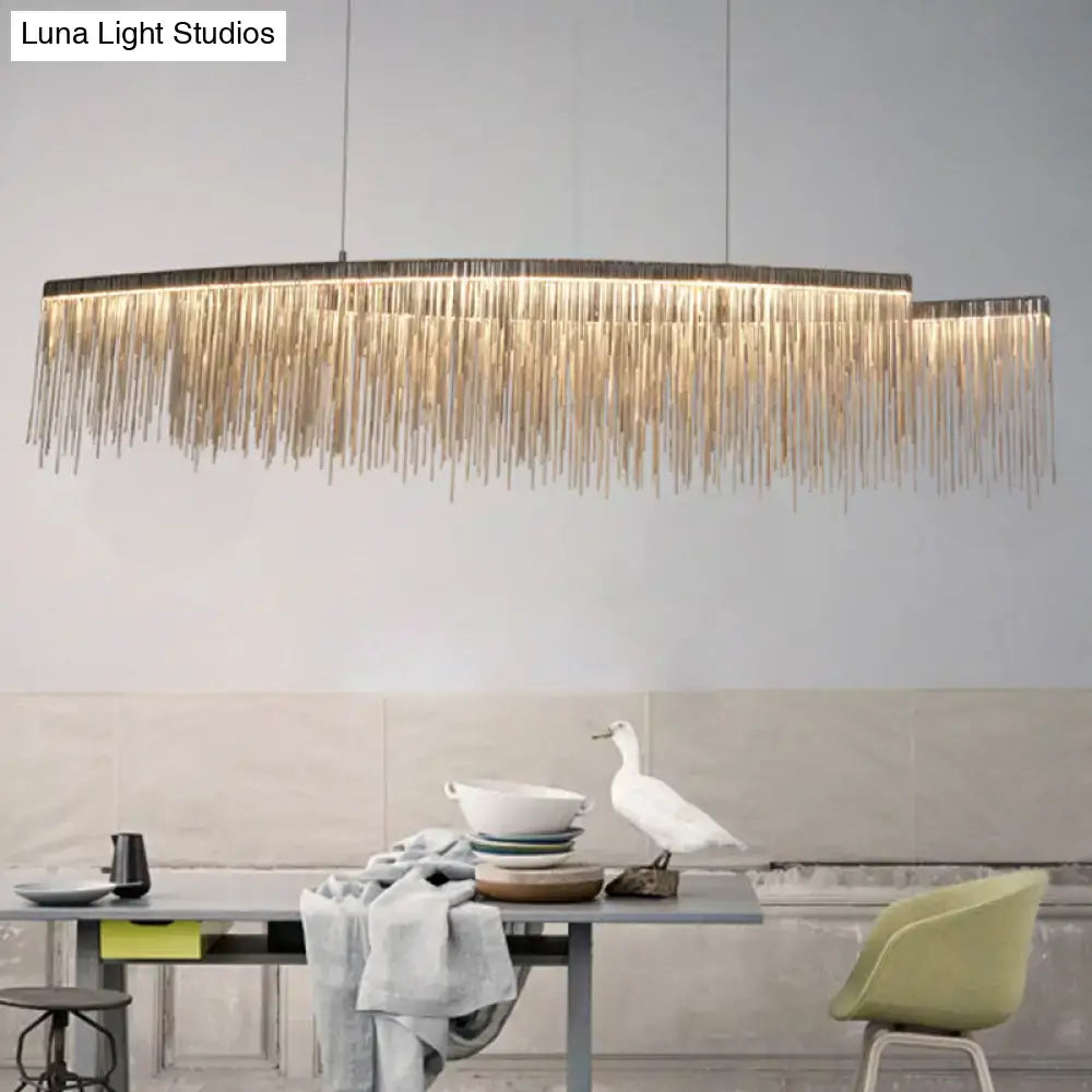 Silver Tassel Pendant Light