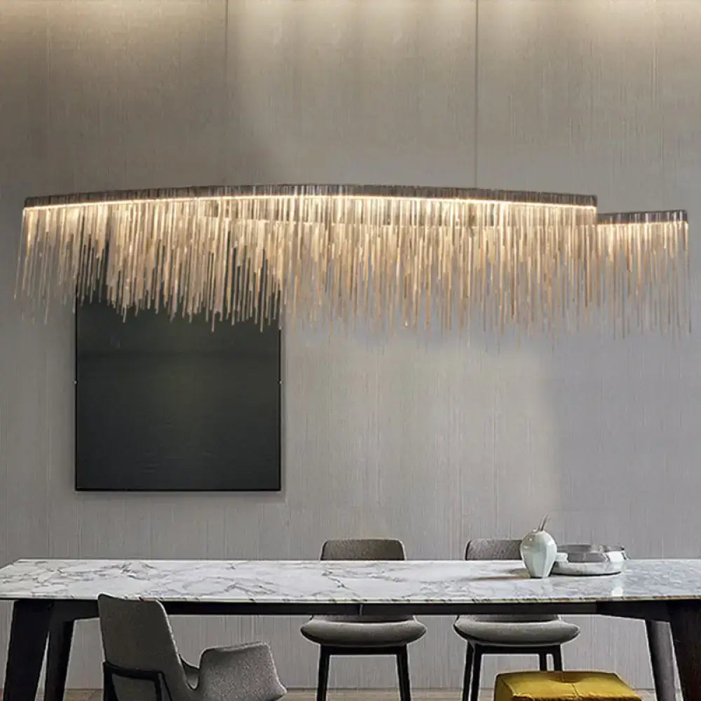 Silver Tassel Pendant Light