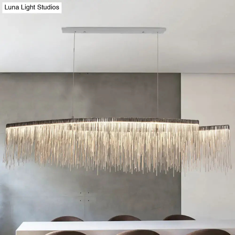 Silver Tassel Pendant Light