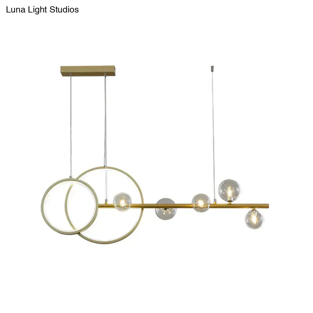 Gold Ring Glass Ceiling Light