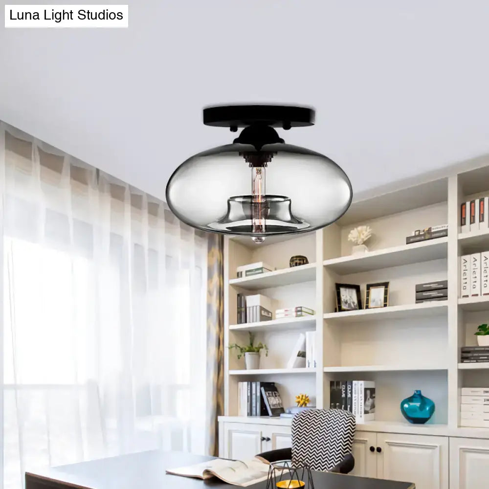 Glass Oval Flush Mount