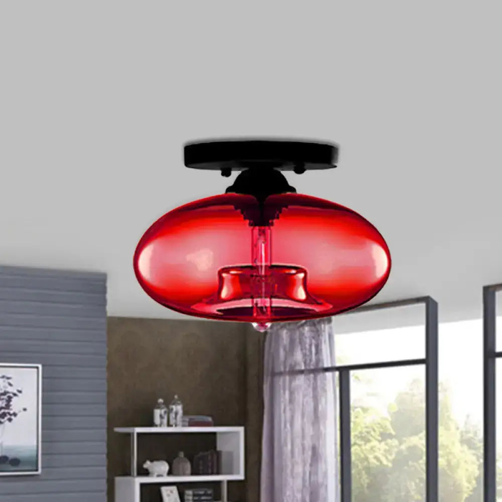Glass Oval Flush Mount