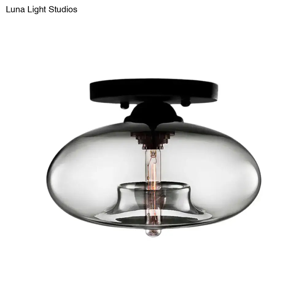 Glass Oval Flush Mount